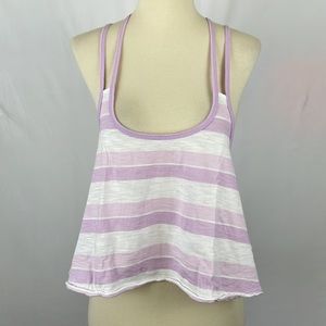 Hollister Lavender & Pink Striped Strappy Crop Tank Top - Size Medium